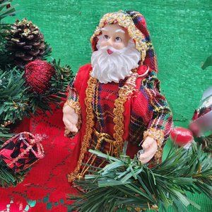 Vintage 80's St. Nick Mini-Tree Topper